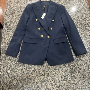 Banana Republic Blue and Gold Blazer Tailored Suit Jacket